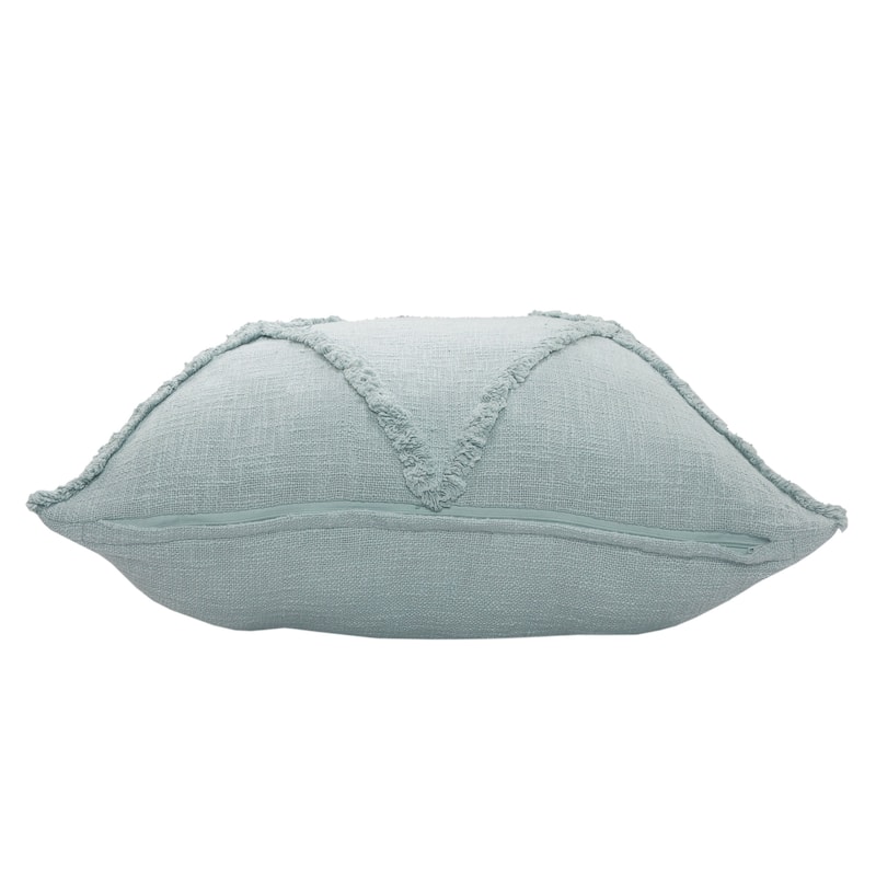 HomeRoots 18" X 18" Palladian Blue 100% Cotton Zippered Pillow