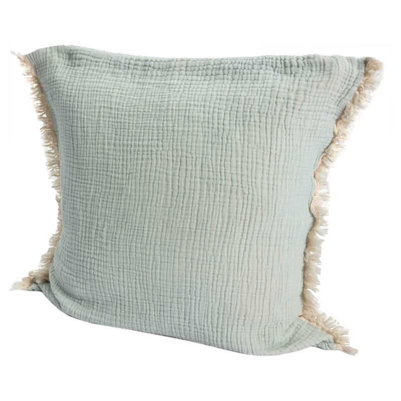 Sevita Solid Turkish Cotton Fringed Throw Pillow
