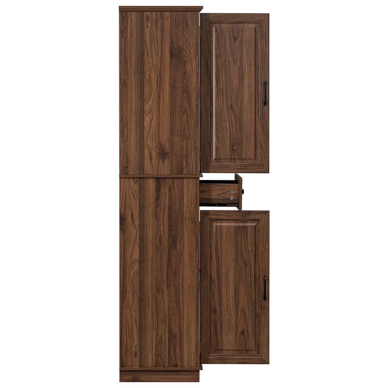 Roomfitters 71" Tall Kitchen Pantry Cabinet with 3 Pull-Out Organizers & 6 Door Shelves