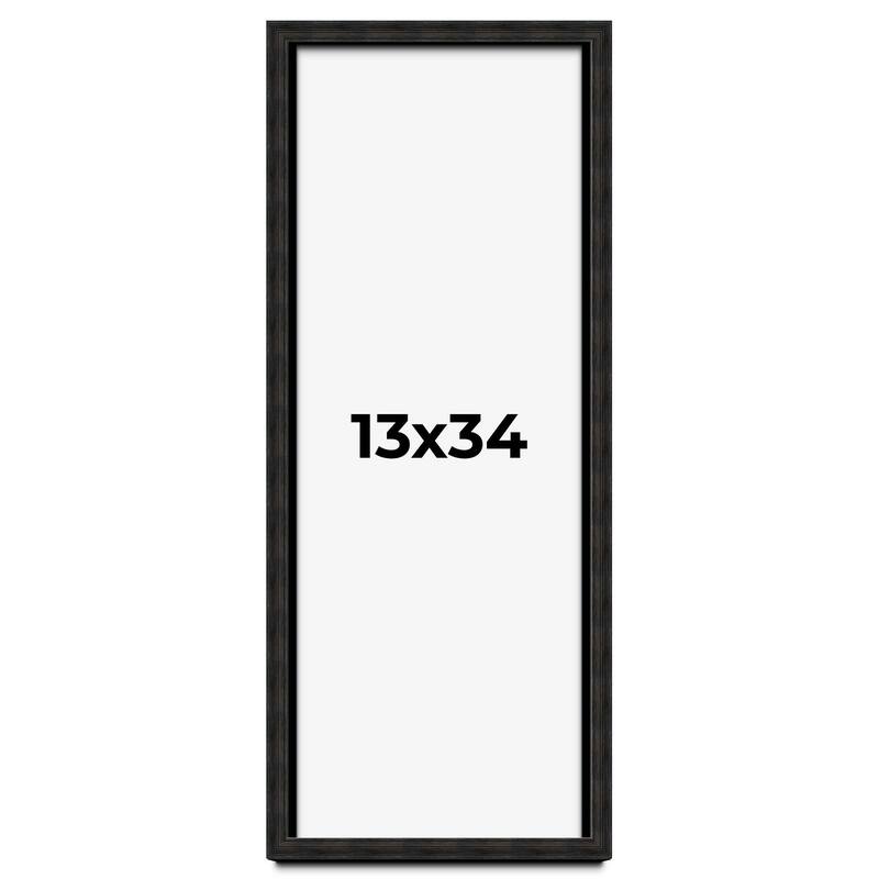 13x34 Shadow Box Black Rustic Barnwood Display Frame | 1.125 Inch