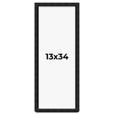 13x34 Shadow Box Black Rustic Barnwood Display Frame | 1.125 Inch