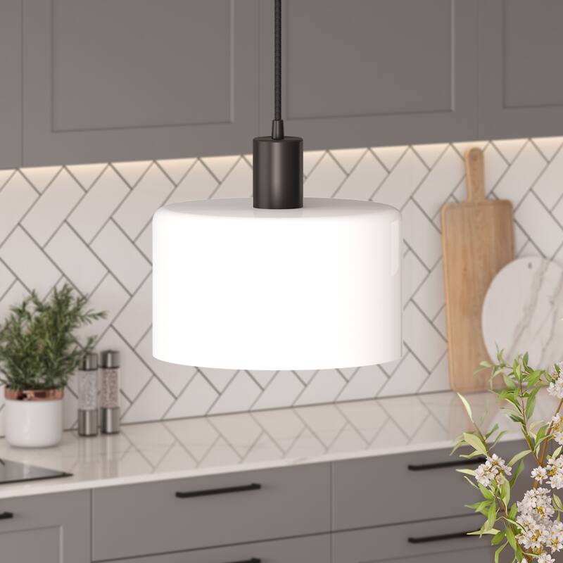Henri Hand-Blown Metal/Glass Pendant