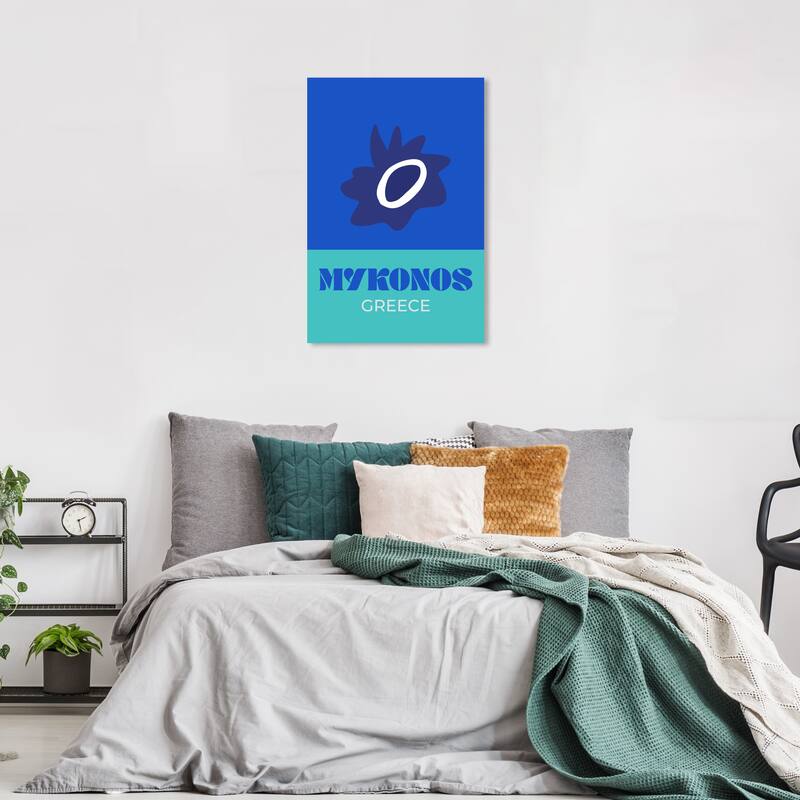 Wynwood Studio Canvas Nautical and Coastal Travel to Mykonos Blue Modern & Contemporary Wall Art Canvas Print