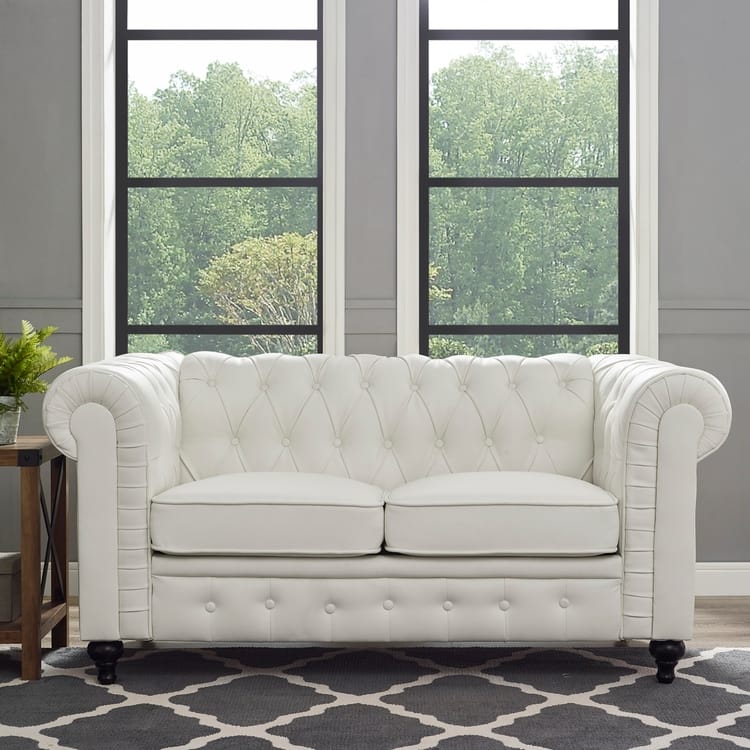 Chesterfield Loveseat Luxurious Comfort for Cozy Living Rooms Mid-Century Modern couch Elegance & Serenity