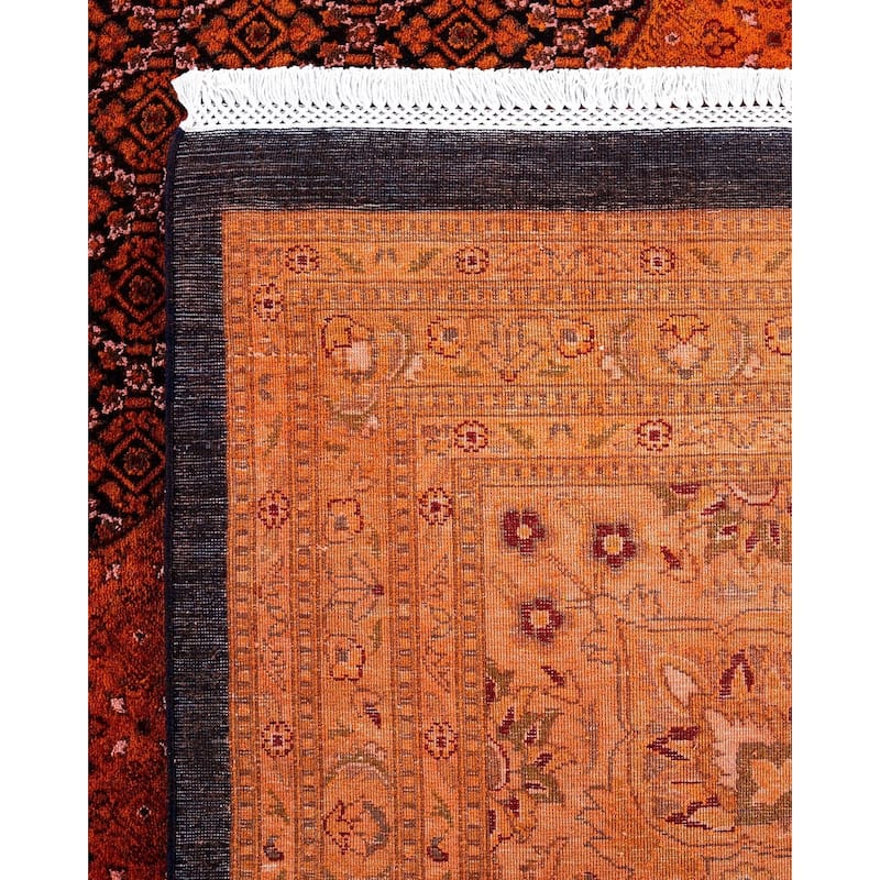 Overdyed, One-of-a-Kind Hand-Knotted Area Rug - Orange - 12' 1" x 15' 4"