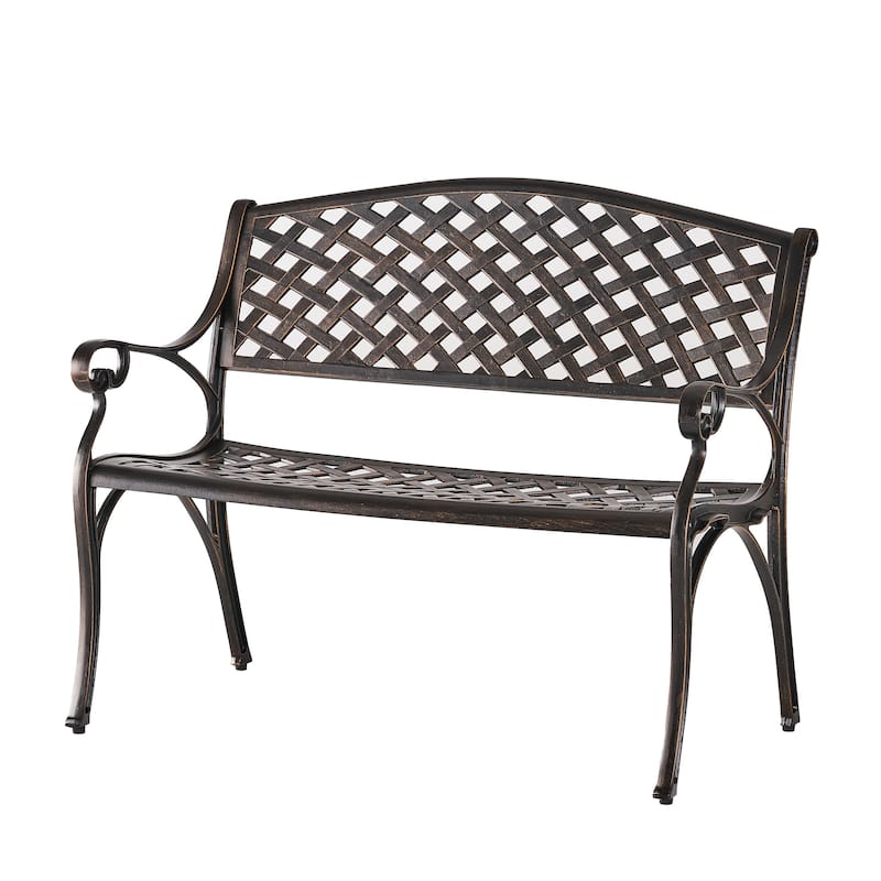 Cozumel Copper Cast Aluminum Bench by Christopher Knight Home