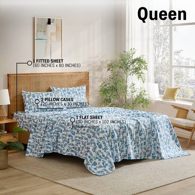 HLC.ME Floral Printed Ultra Soft Bed Sheets Set