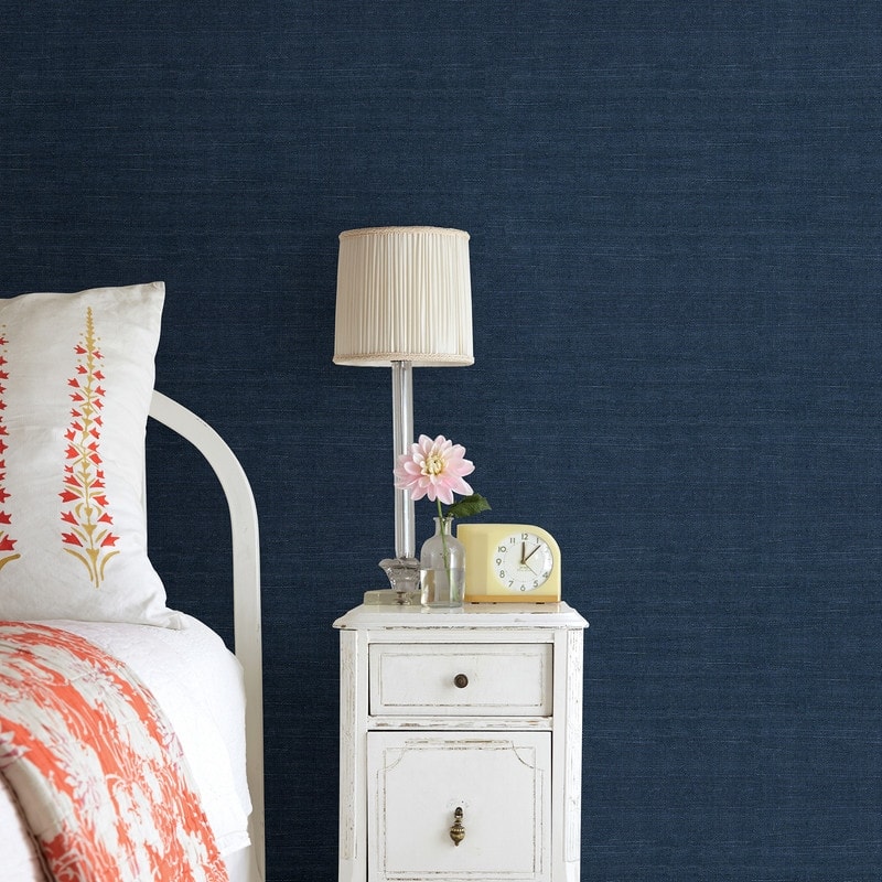 Advantage A-Street Prints Peninsula Navy Sisal Grasscloth Wallpaper - 36in x 288in x 16.025in