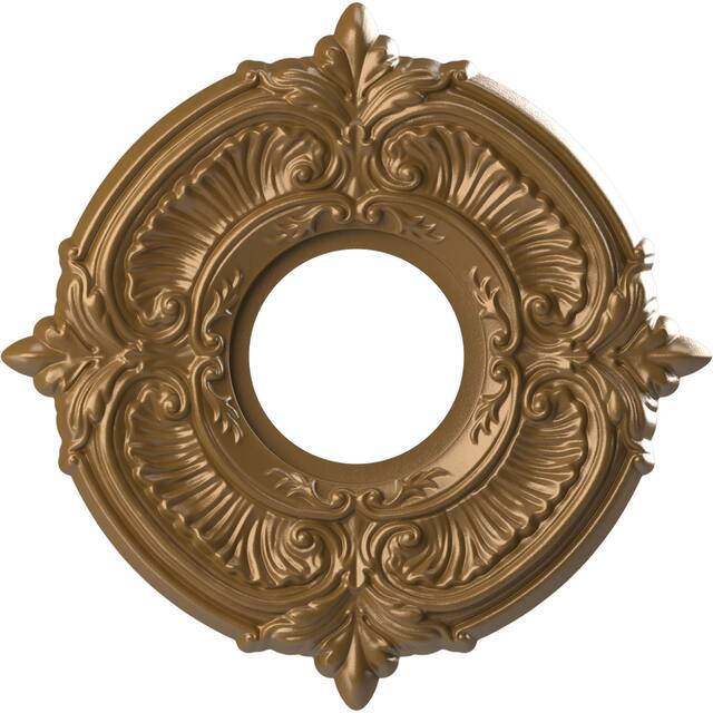 3 1/2" Inside Diameter - Attica Thermoformed PVC Ceiling Medallion - 10" Outside Diameter - Metallic Gold Rush