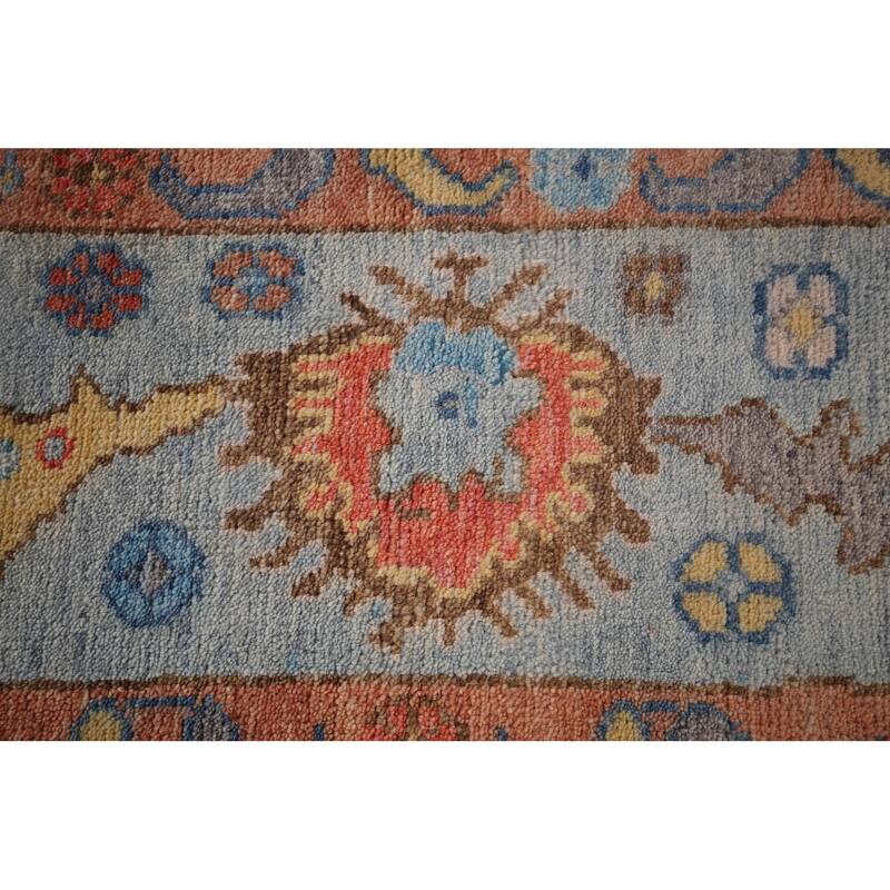 Gray Oushak Indian Area Rug Handmade Wool Carpet - 8'7"x 12'3"
