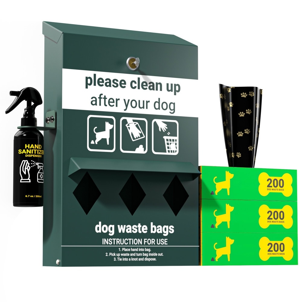 Poop bag dispenser discount with hand sanitiser