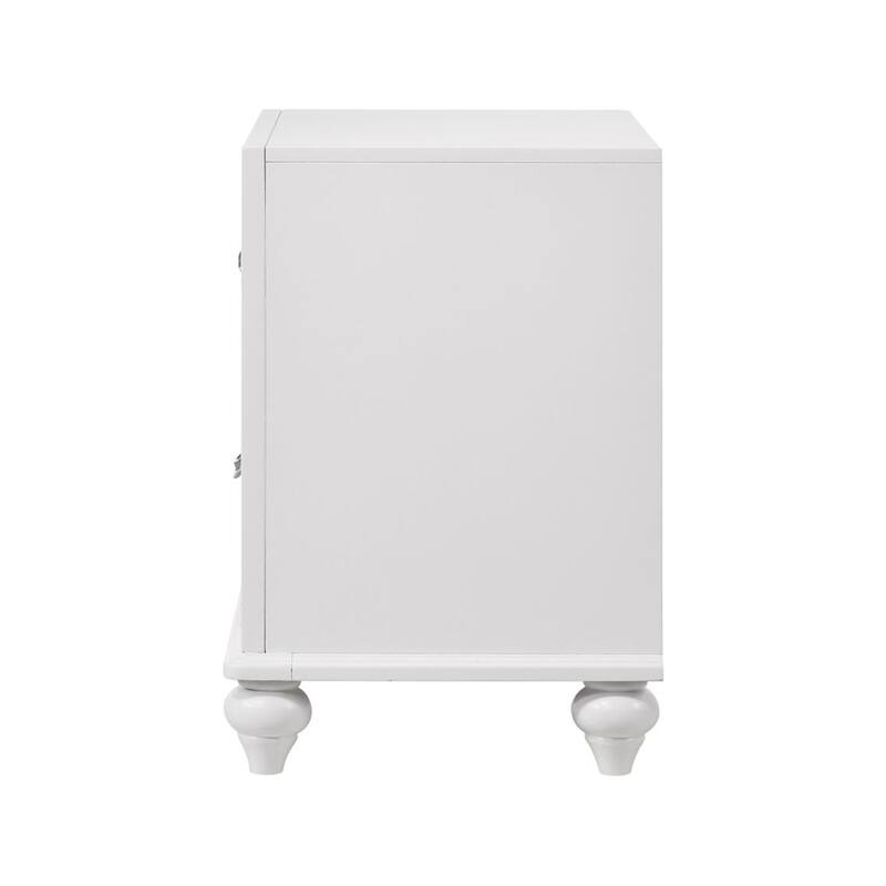 2 Drawers Nightstand with Acrylic Crystal Accents
