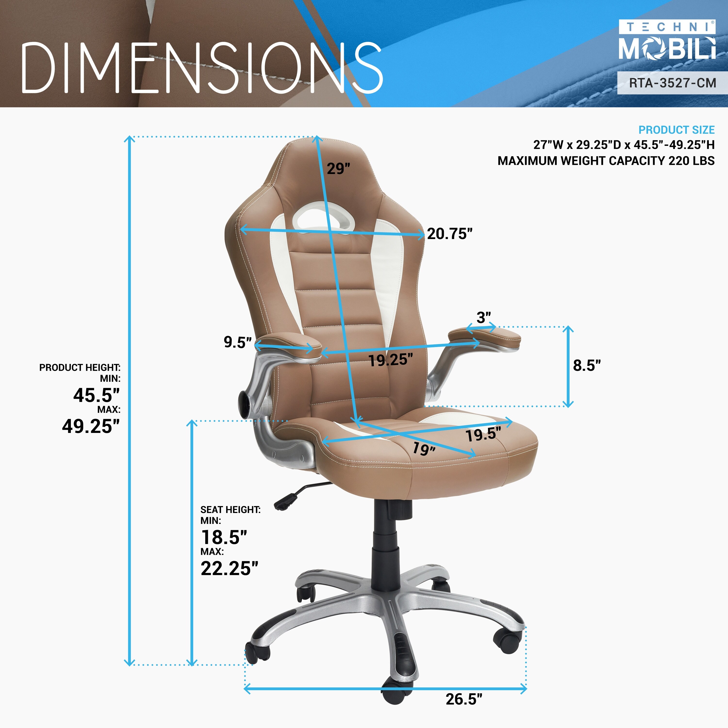 Ergonomic Chairs Techni Mobili Sport Race Executive Chair Techni