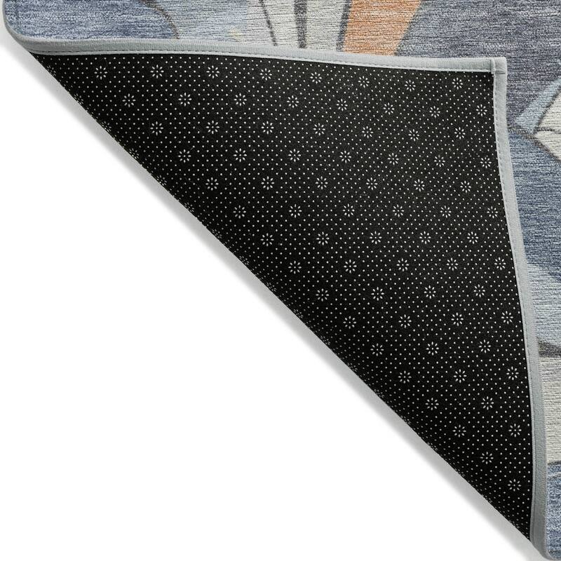 Machine Washable Indoor/Outdoor Modern Mosaic Chantille Rug