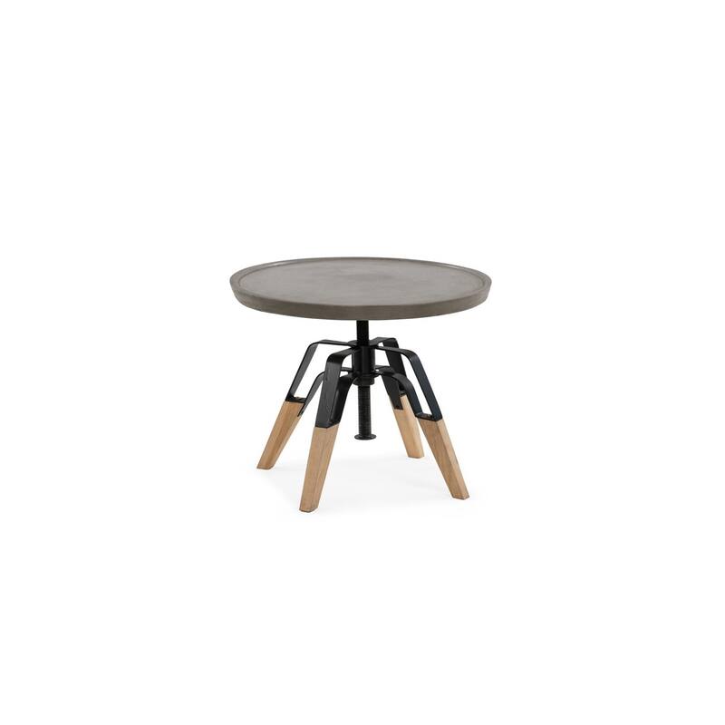 22 in. Gray Round Wood End Table, Sturdy Build End Side Table for Living Rooms