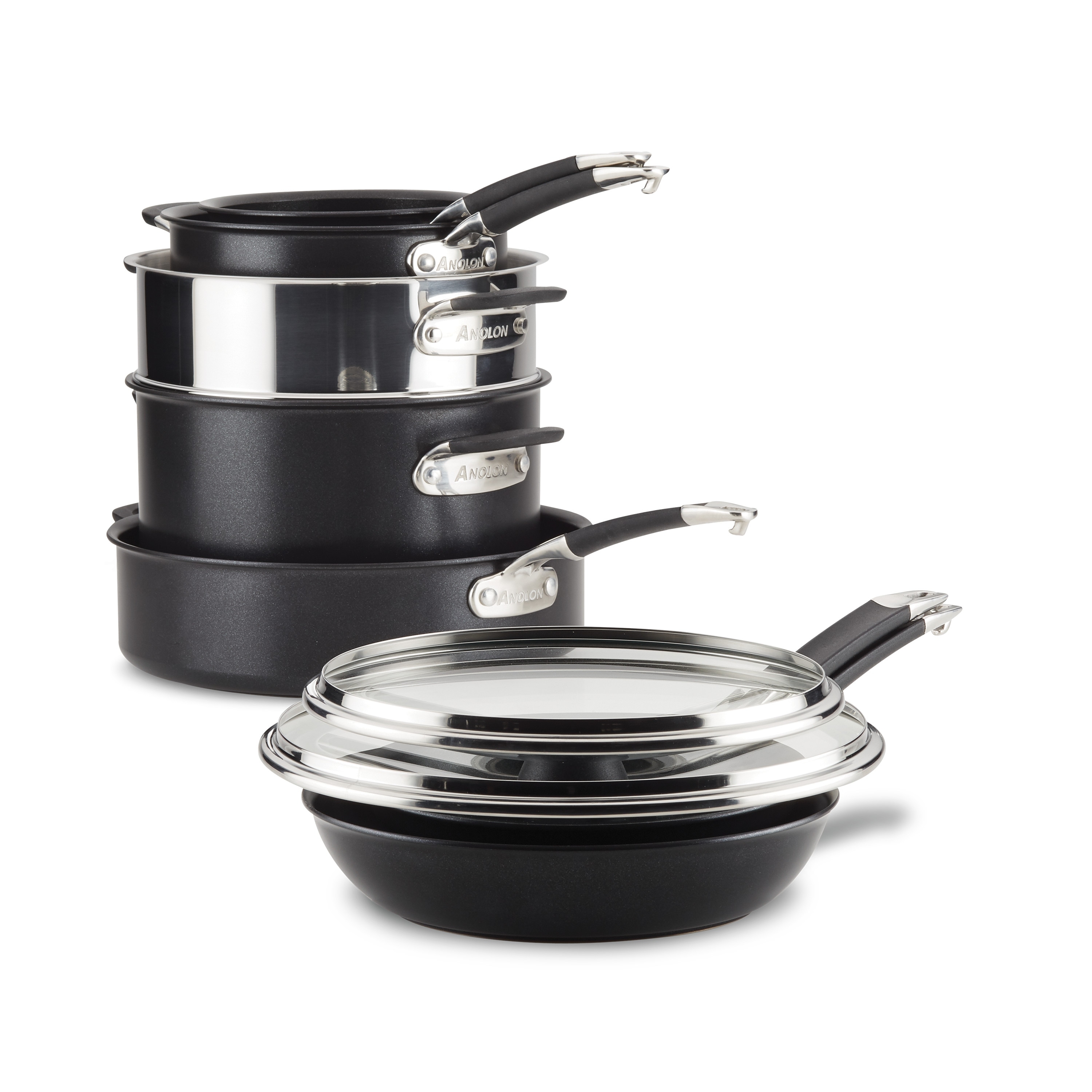Anolon SmartStack Hard Anodized Nonstick Induction Nesting