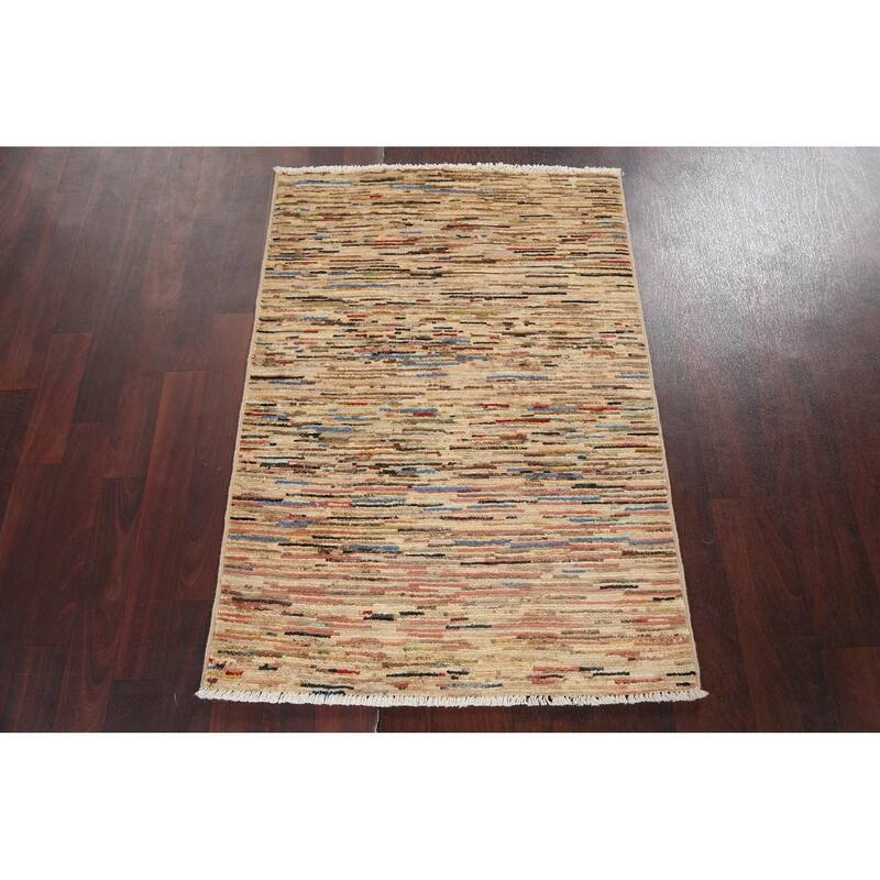 Contemporary Gabbeh Kashkoli Area Rug Wool Hand-knotted Foyer Carpet - 2'7" x 3'10"
