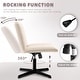 preview thumbnail 18 of 19, BOSSIN Armless Office Desk Chair No Wheels,Fabric Padded Modern Swivel Vanity Chair