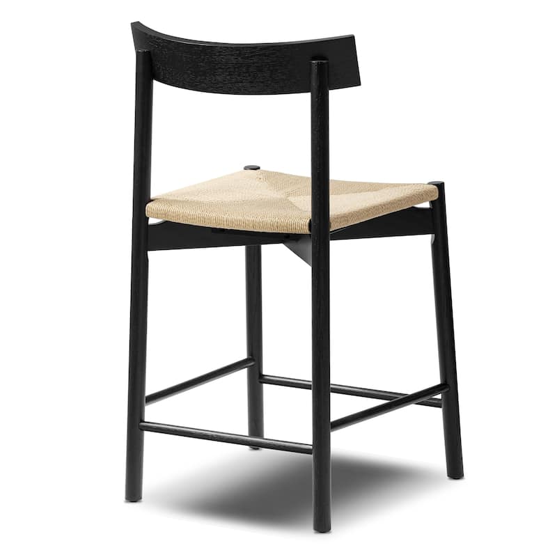 Poly & Bark Hamm Counter Stool - Solid Wood Frame with Woven Rope Seat