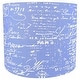 preview thumbnail 8 of 17, Classic Drum Linen Lamp Shade, 8" to 16" Bottom Size 12" - Blue, White Script