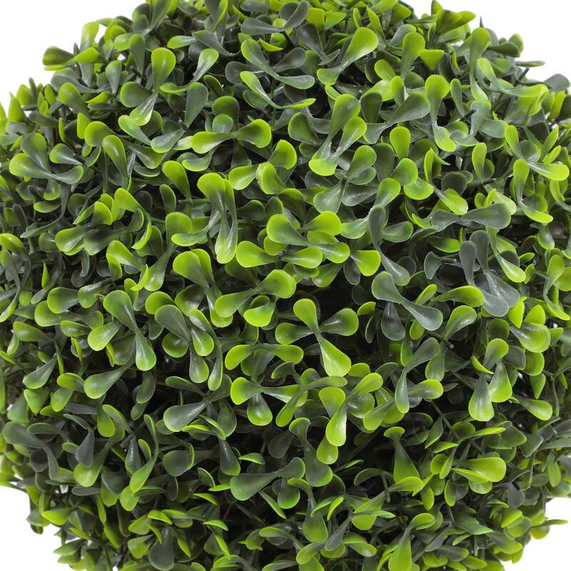 4 ft. Artificial Boxwood Topiary Tree Greenery Plants Ball Tree in Black Plastic Pot