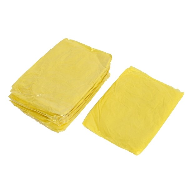 Travel Camping Water Resistant Dustproof Disposable Raincoat Yellow 10pcs