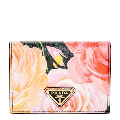 Prada Small Printed Saffiano Leather Wallet