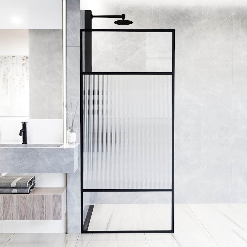 Vigo VG60933474 Essex 74" High x 34" Wide Shower Screen Framed Shower