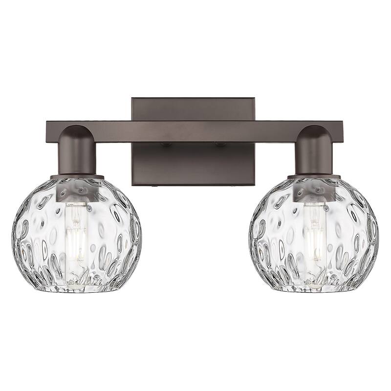 Innovations Lighting 716-2W-10-17 Athens Water Glass Vanity Athens - Oil Rubbed Bronze / Clear Water Glass