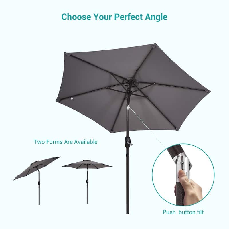 Bonosuki 7.5-foot Waterproof Sunshade Canopy Patio Umbrella