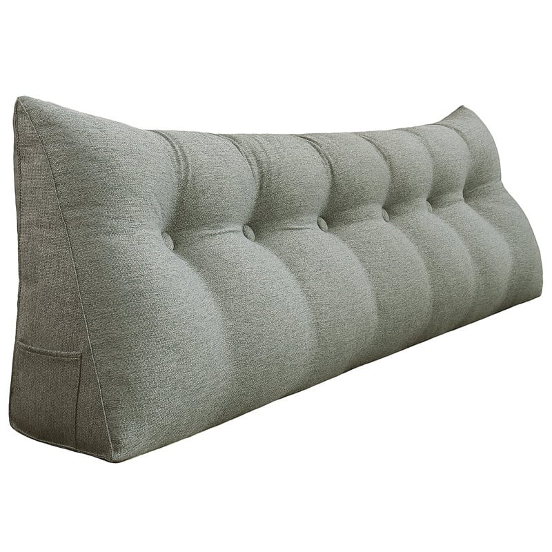 WOWMAX Headboard Wedge Reading Pillow Back Support Linen - Grey - California King