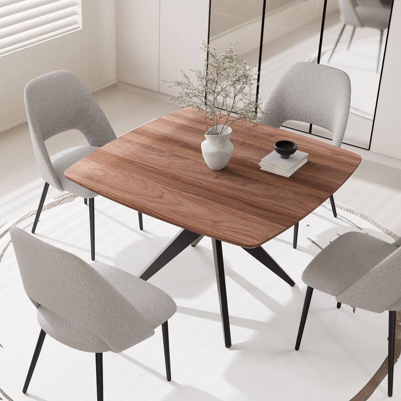 Modern Square Dining Table for 2-4, Small Kitchen Table with Metal Legs