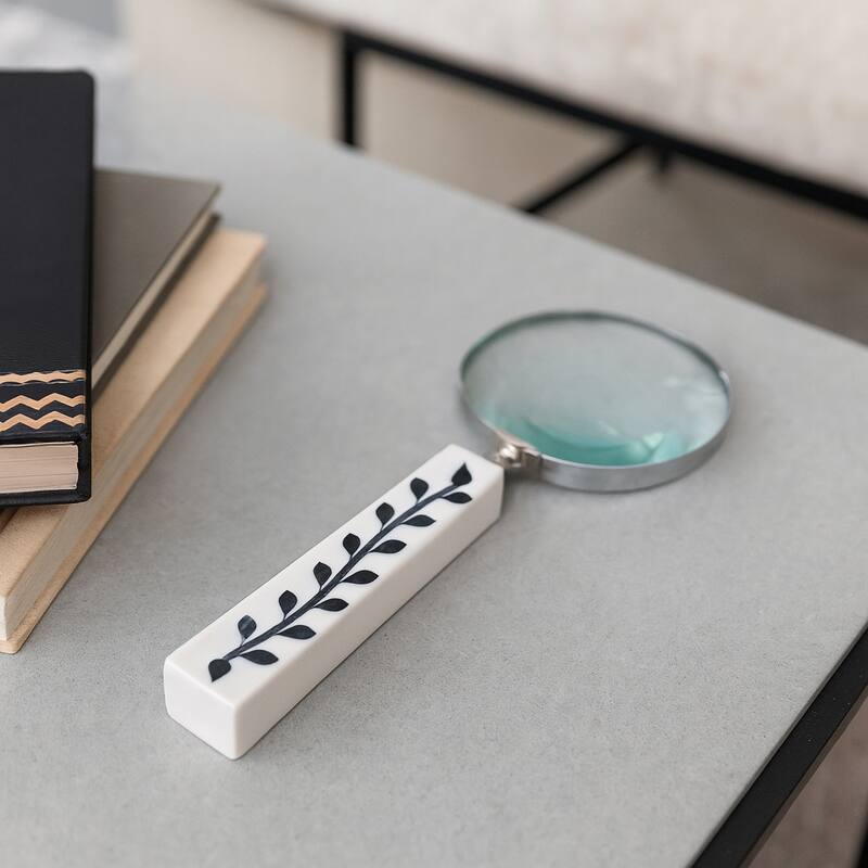 Resin Decorative Objects Glass Leaf Handle Magnifying - 10" Blue - 4" x 1" x 10" - Blue - 4" x 1" x 10"