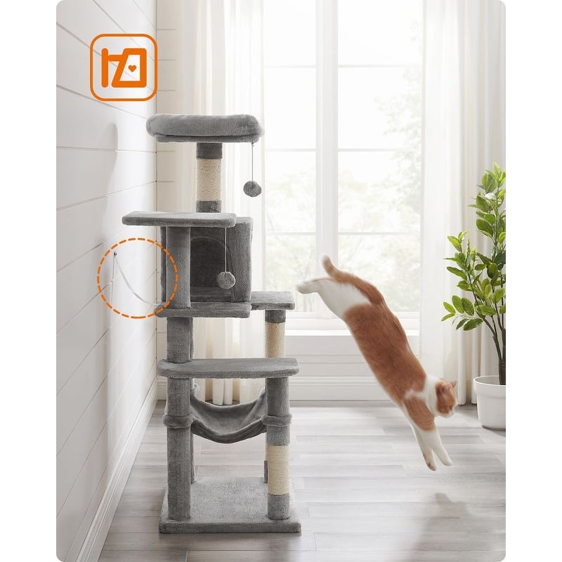 Plush Multi-Level Cat Tree with Sisal-Covered Scratching Posts and Cozy Hideouts for Indoor Cats