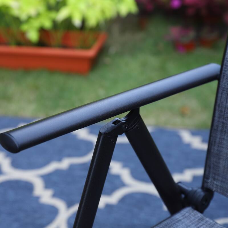 Patio Foldable Sling Three Colors Dining Foldable Chairs with 7 Levels Adjustable
