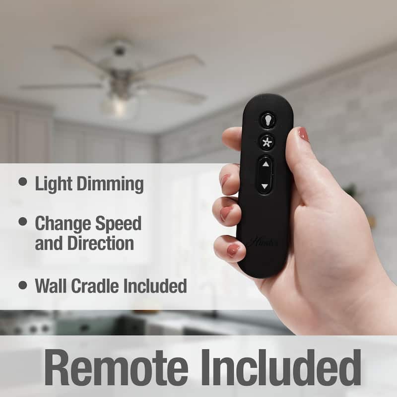 Hunter 52" Bennett Ceiling Fan with Bowl LED Light Kit and Handheld Remote - Transitional, Modern Farmhouse