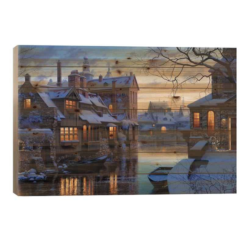 The Venice of the North Print On Wood by Evgeny Lushpin - Multi-Color - 26x40x1.5