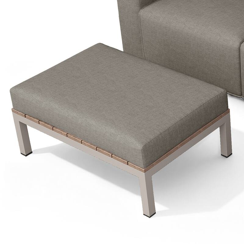 Outdoor No Assembly Patio Conversation Sets with Coffee Table, Ottoman