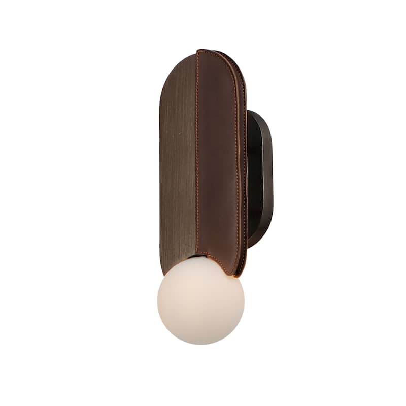 Studio M SM24601 Stitched 16" Tall LED Wall Sconce by Nina Magon - Brushed Bronze