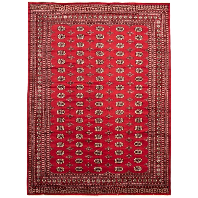 ECARPETGALLERY Hand-knotted Finest Peshawar Bokhara Dark Red Wool Rug - 8'11 x 12'0 - Dark Red - 8'11 x 12'0