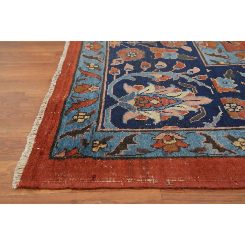 Hand Knotted Oriental 100% Wool Carpet Traditional All-Over Oranges & Rust Sarouk Area Rug - 16' 2'' X 10' 11''