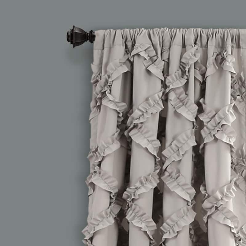 Lush Decor Ruffle Diamond Curtain Panel Pair