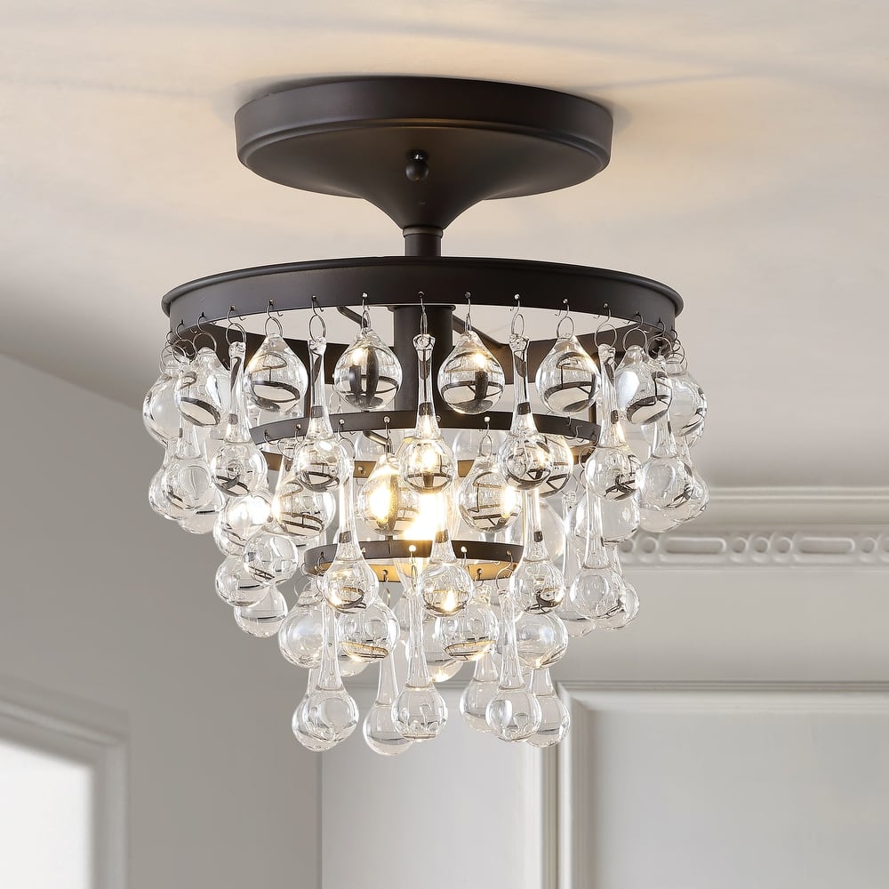 Gabrielle Metal/Crystal LED Flush Mount, by JONATHAN Y