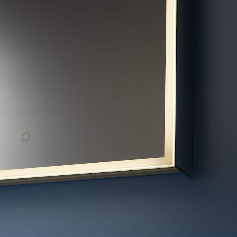 24" Rectangle Frameless Lighted Medicine Cabinet Wall Mounted Mirror