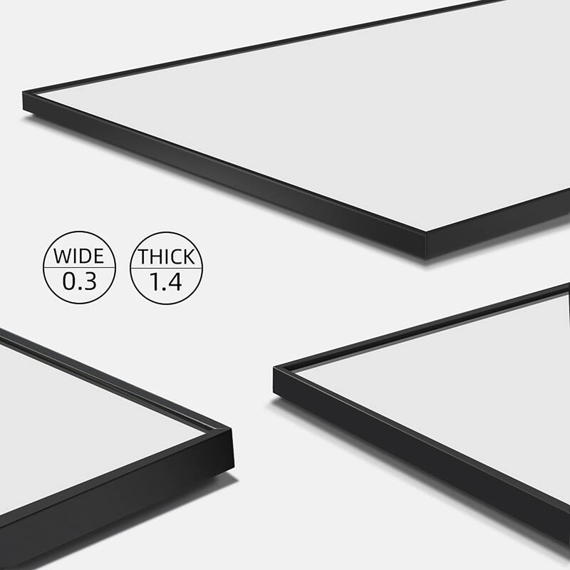 65'' x 23'' Rectangle Black Framed Full Length Mirror