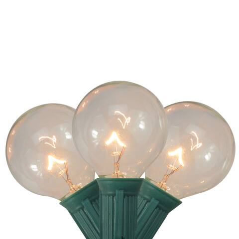 20ct Clear G40 Globe Patio Garden Christmas Light Set 19ft Green Wire