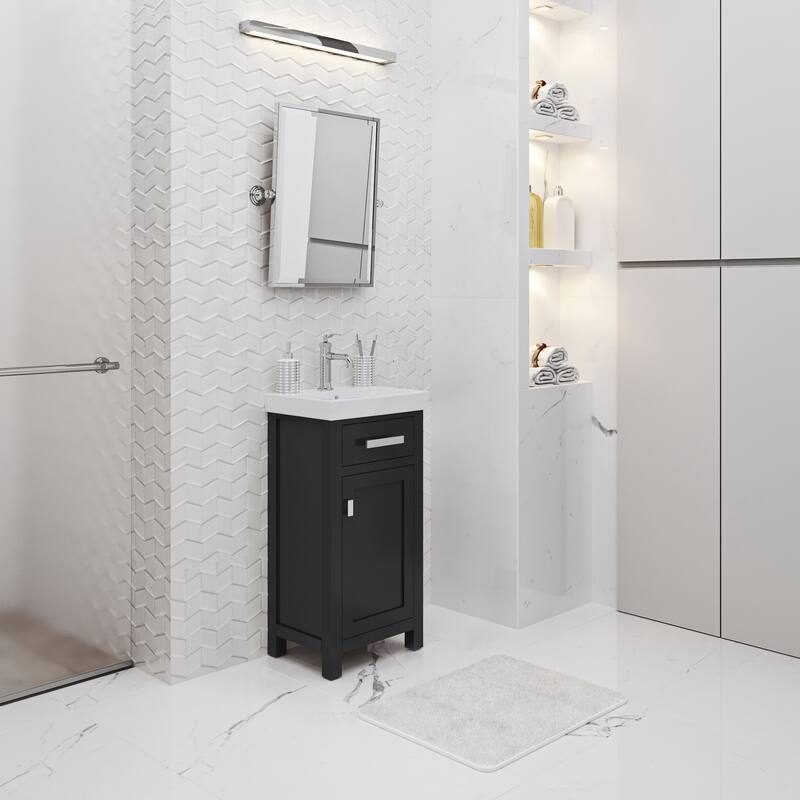 Mia 18 In. Integrated Ceramic Sink Top Bath Vanity in Espresso