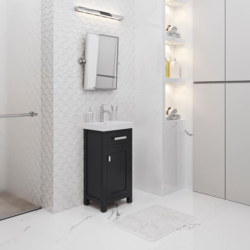 Mia 18 In. Integrated Ceramic Sink Top Vanity in Espresso with Modern Single Faucet
