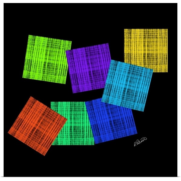 "Colored Squares On Black" Poster Print