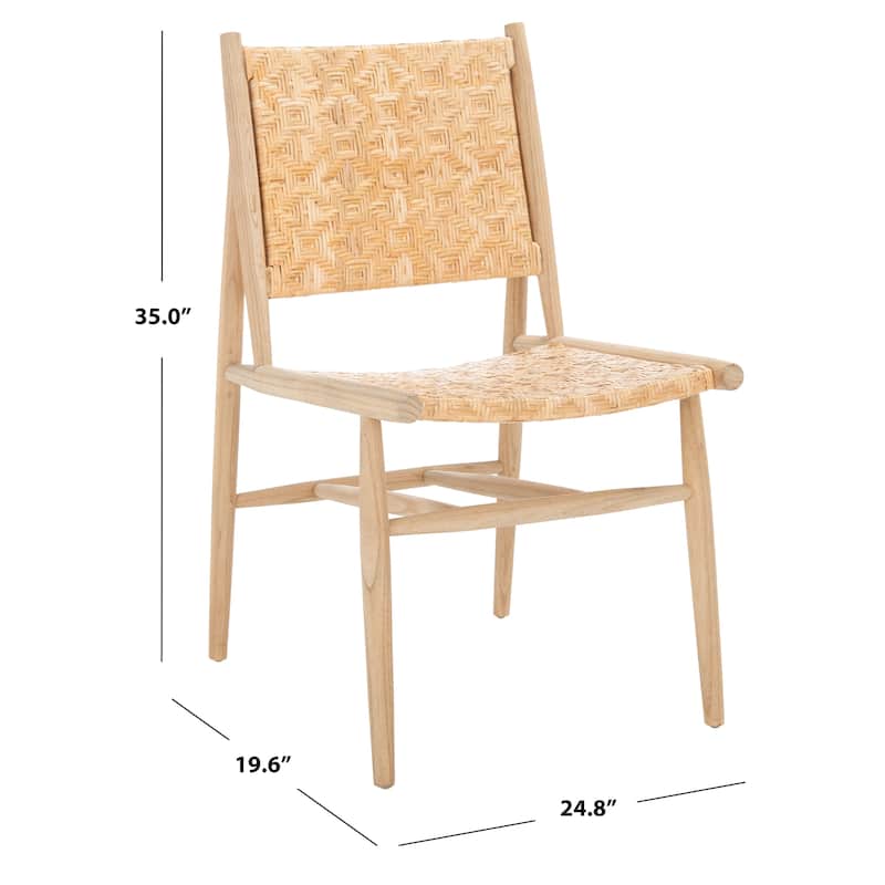 SAFAVIEH Nadine Coastal Rattan Dining Room Chair (Set of 2) - 24.8" x 19.6" L x 15.7" H - 25Wx20Dx35H